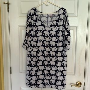 Classic Tuscan Sun print navy and white Lilly Pulitzer dress